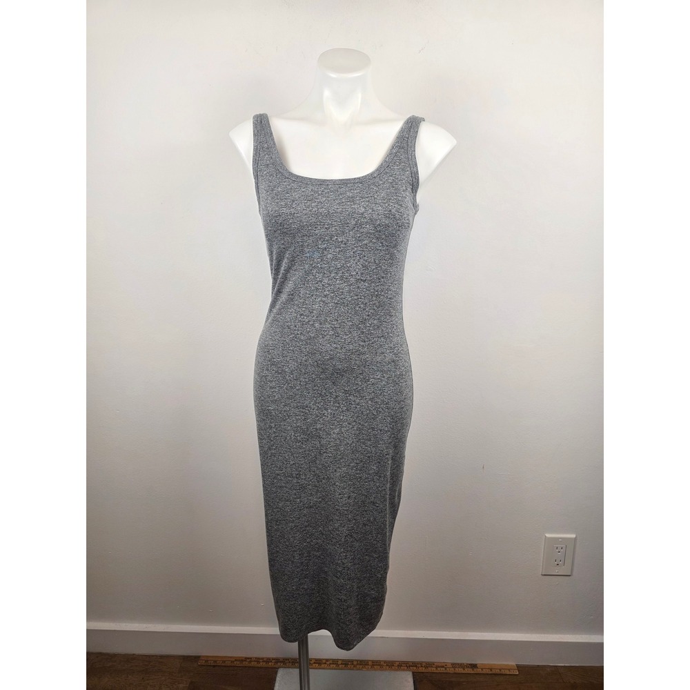 Vuori VW606 Heather Grey Scoop Neck Sleeveless Midi Dress Size M